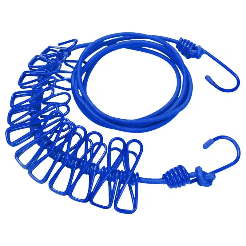 CORDE À LINGE EXTENSIBLE AVEC PINCES INTÉGRÉES – LA SOLUTION MALIGNE POUR SÉCHER VOS VÊTEMENTS PARTOUT — miniature 3