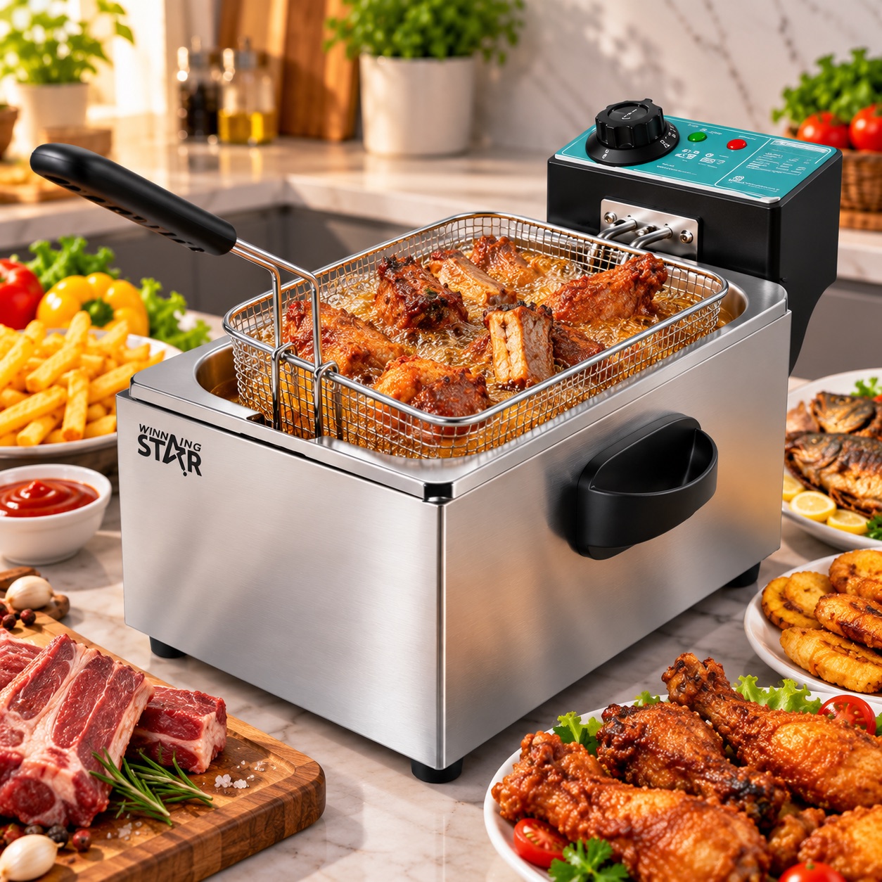 Friteuse Électrique WINNING STAR – Température Réglable, Panier Amovible pour des Fritures Croustillantes 🍟 — miniature 2