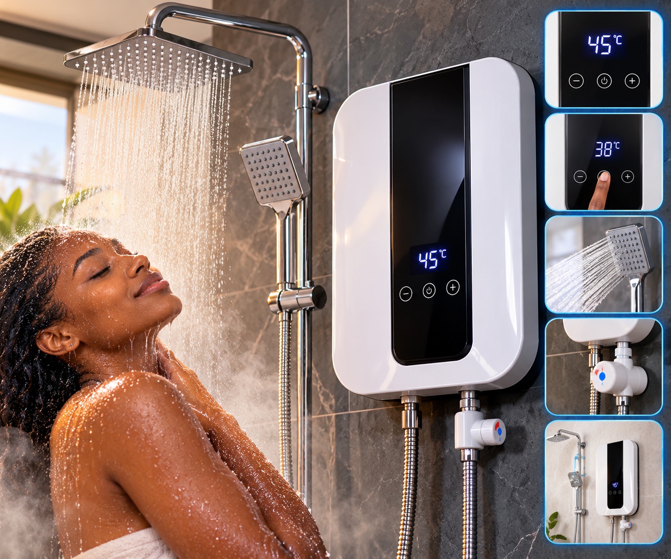 🔥 CHAUFFE-EAU ÉLECTRIQUE INSTANTANÉ RYK-004 : DE L’EAU CHAUDE À LA DEMANDE ! — miniature 3