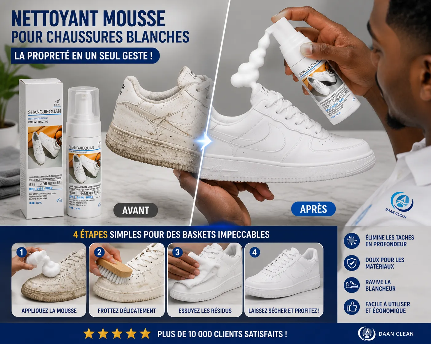 Nettoyant Mousse pour Chaussures Blanches — miniature 3