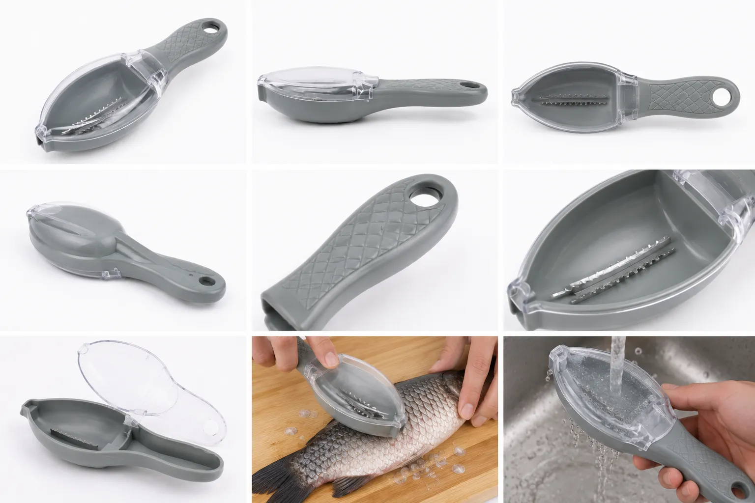 Écailleur à Poisson avec Réservoir – Nettoyez votre poisson sans salir votre cuisine ! 🐟