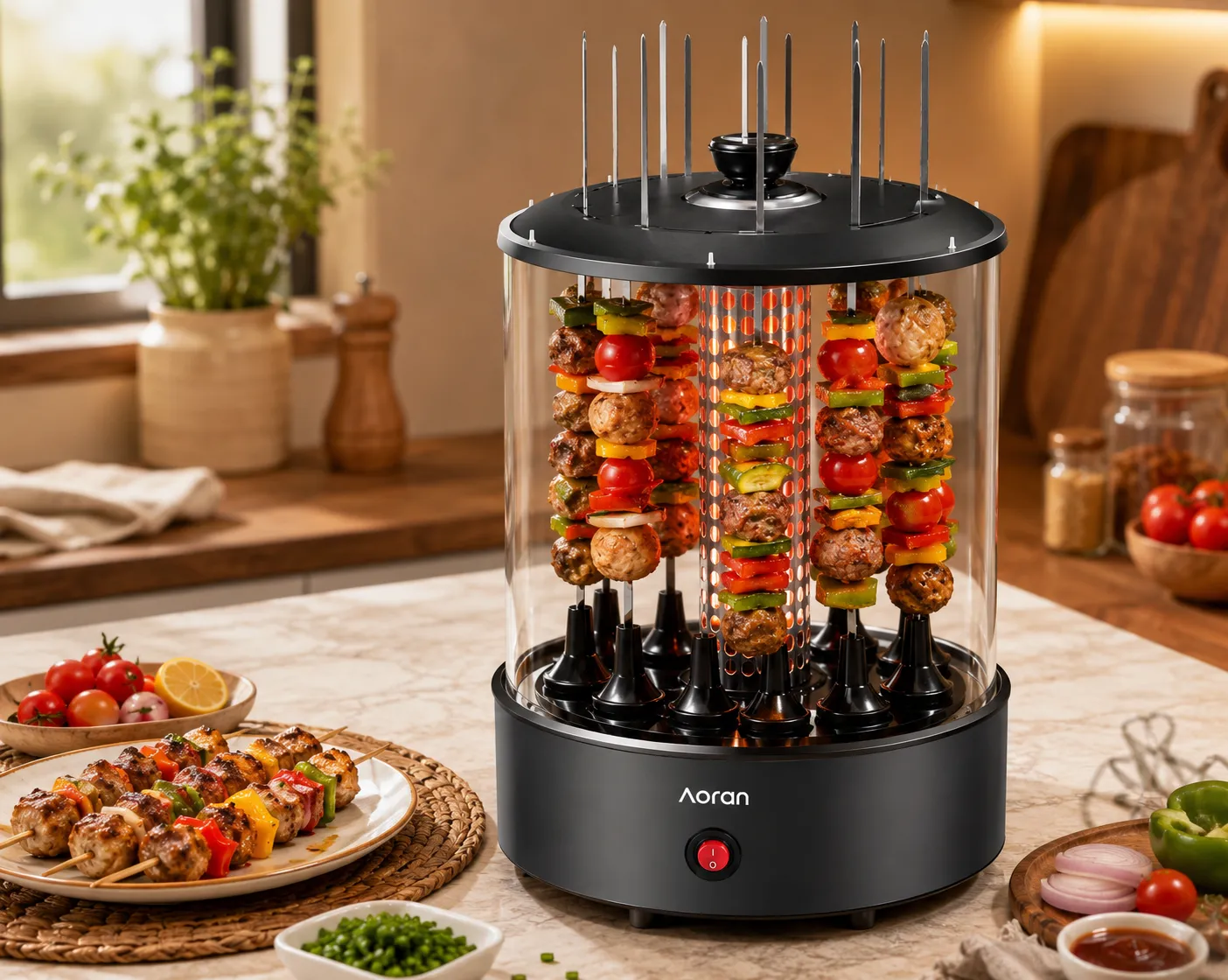 🔥 GRILL ÉLECTRIQUE ROTATIF À BROCHETTES — miniature 2