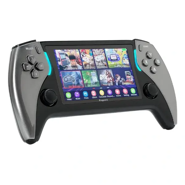Kidy Game Portal - Console de jeu Rétro portable avec écran IPS HD - 10000 Jeux 3D - Sortie HDMI - Gris